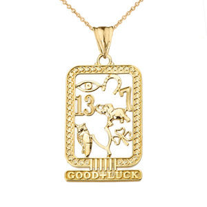 Ancient Egyptian Good Luck Cartouche Gold Pendant